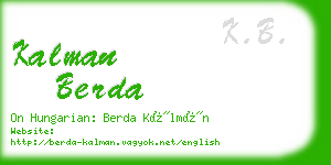 kalman berda business card